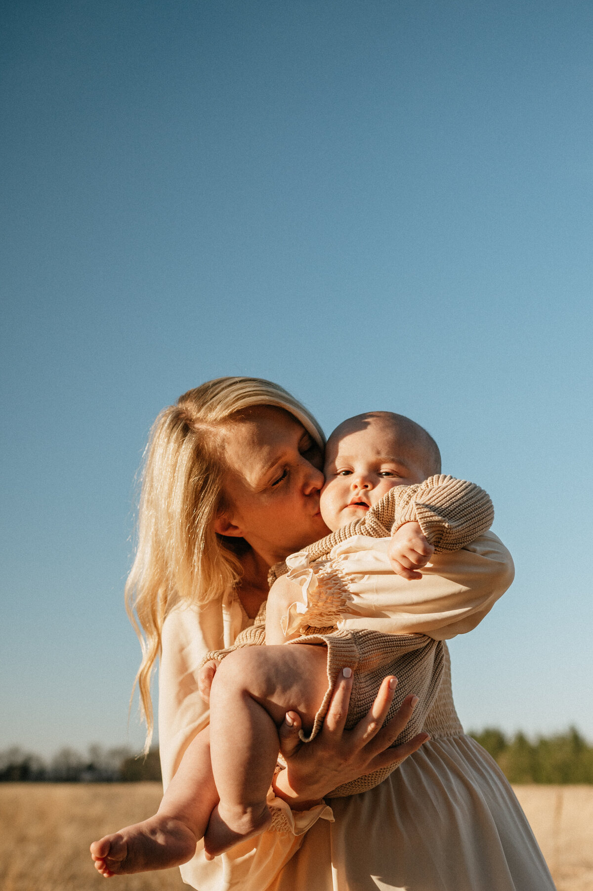Mother and baby golden hour photography