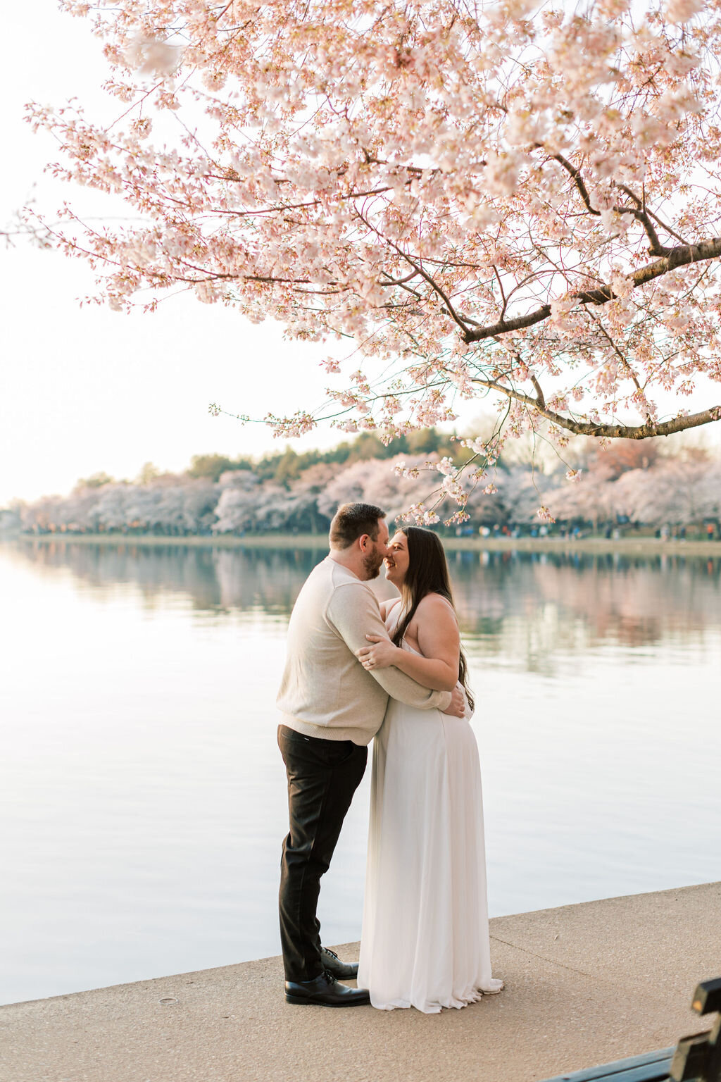 Washington, D.C. Tidal Basin Cherry Blossom Engagement  | Adela Antal Photography