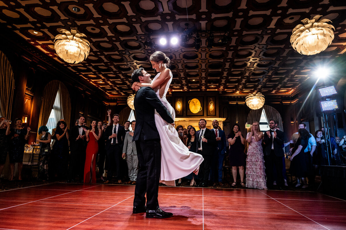 First dance photo at a Julia Morgan Ballroom Wedding photographed by Duy Ho