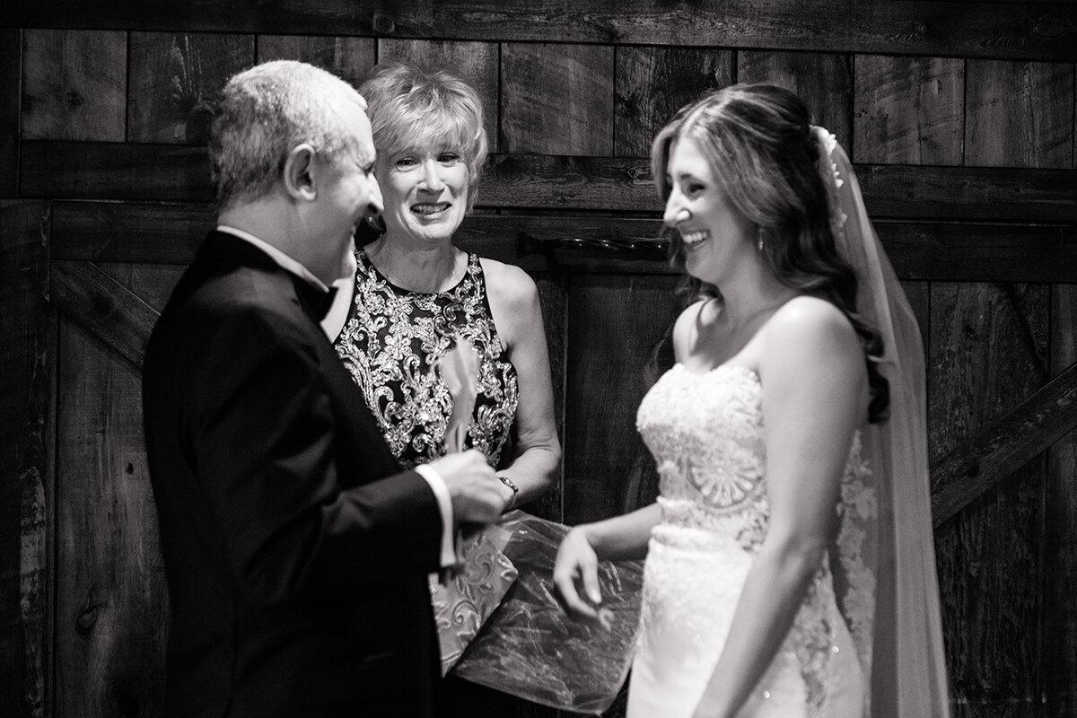 black and white first look parents