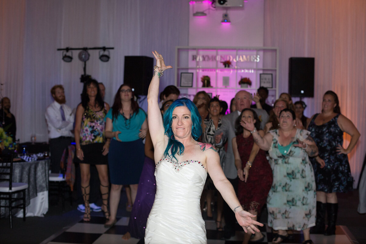 41 - Dali Museum St. Pete Wedding Reception Bouquet Toss - Tampa Bay Wedding Planner