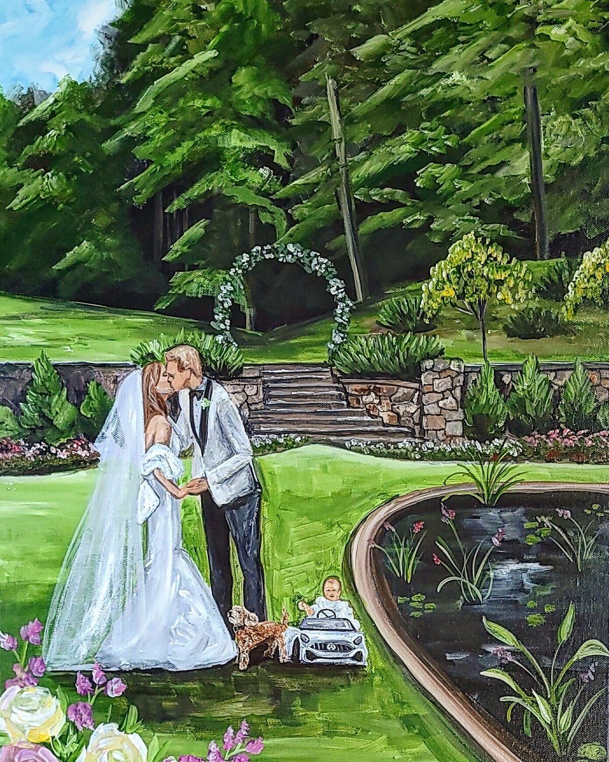 Strong Mansion wedding venue has the most gorgeous garden location for a wedding ceremony and wedding portraits!