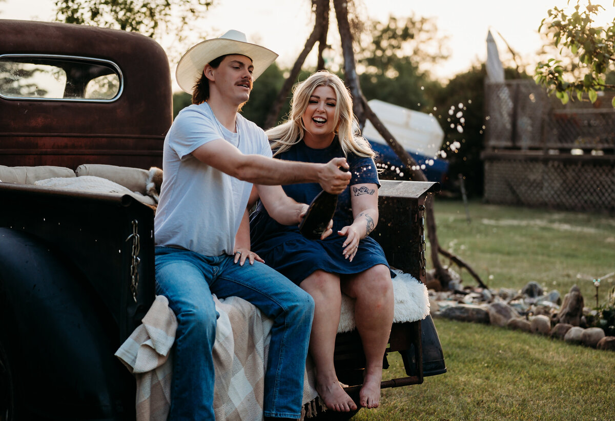 couple celebrating their engagement