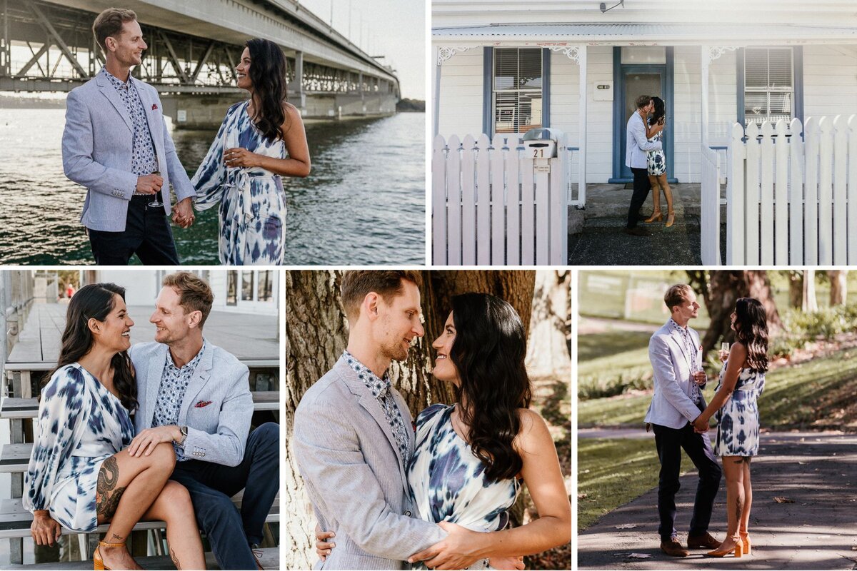 photos from an engagement photoshoot that took place in auckland