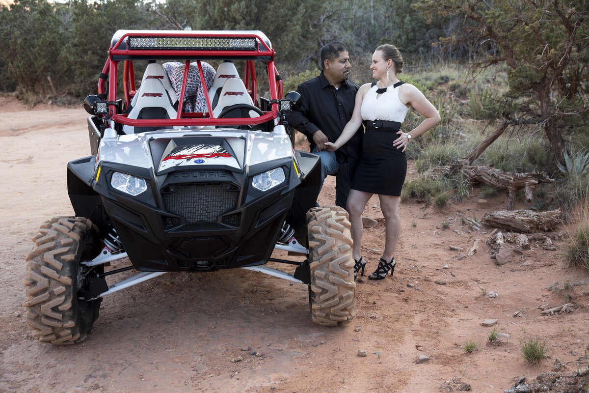Sedona wedding photographer's DePoy Studios offers Sedona engagement session for fun couples.