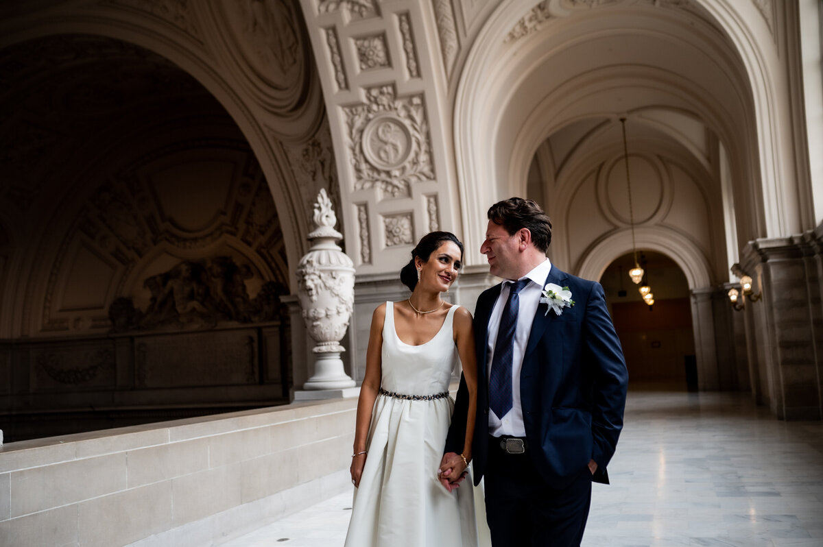 San Francisco City Hall Wedding Photo 4th Floor Balcony