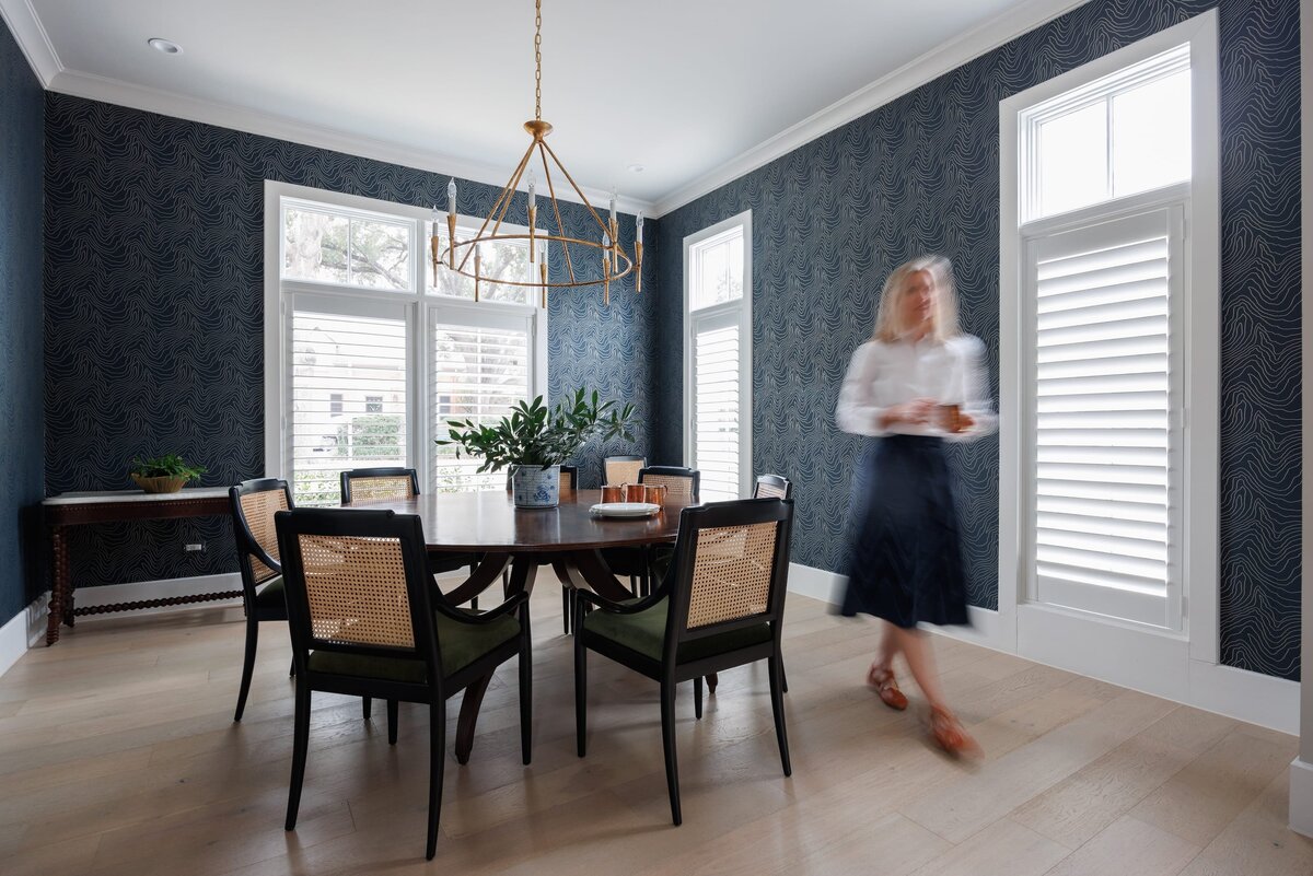 the keeping room interiors primera dining room with figure walking with light wood floors