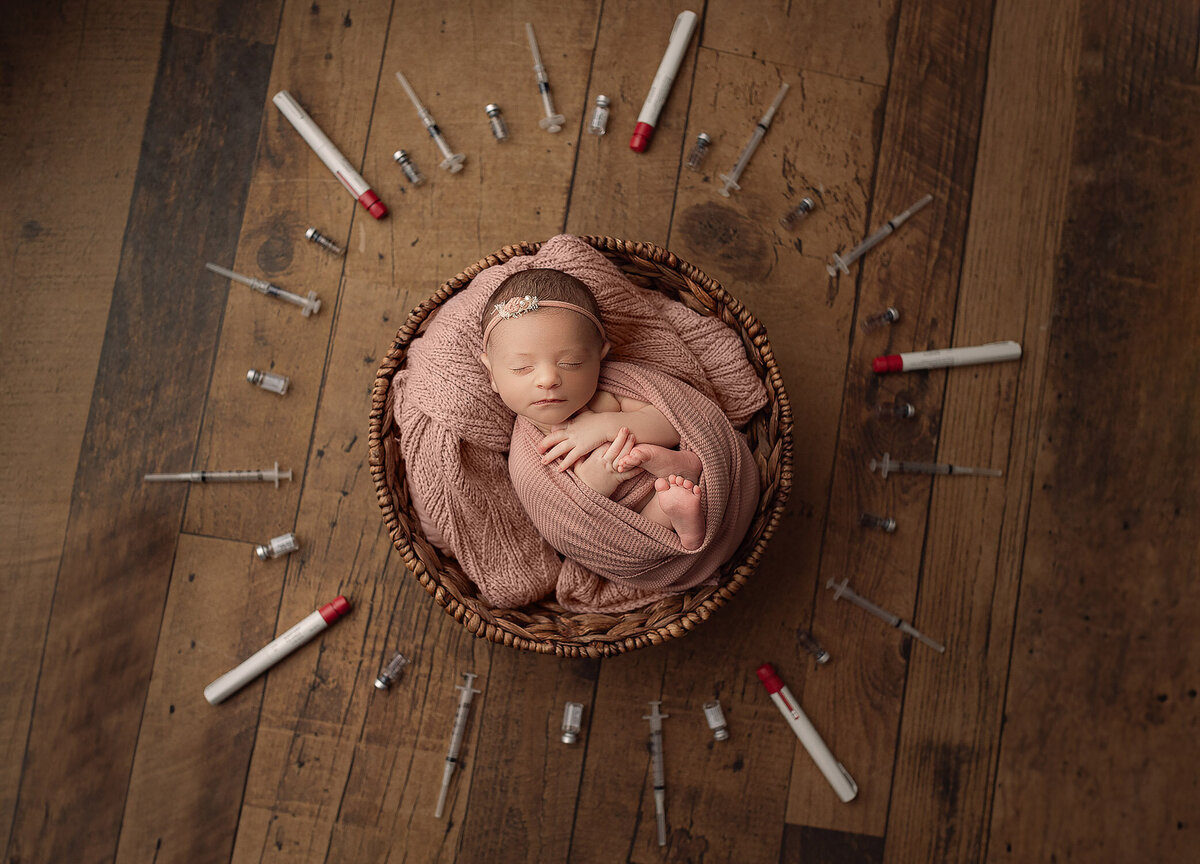 beautiful image of IVF baby taken by hamilton newborn photographer