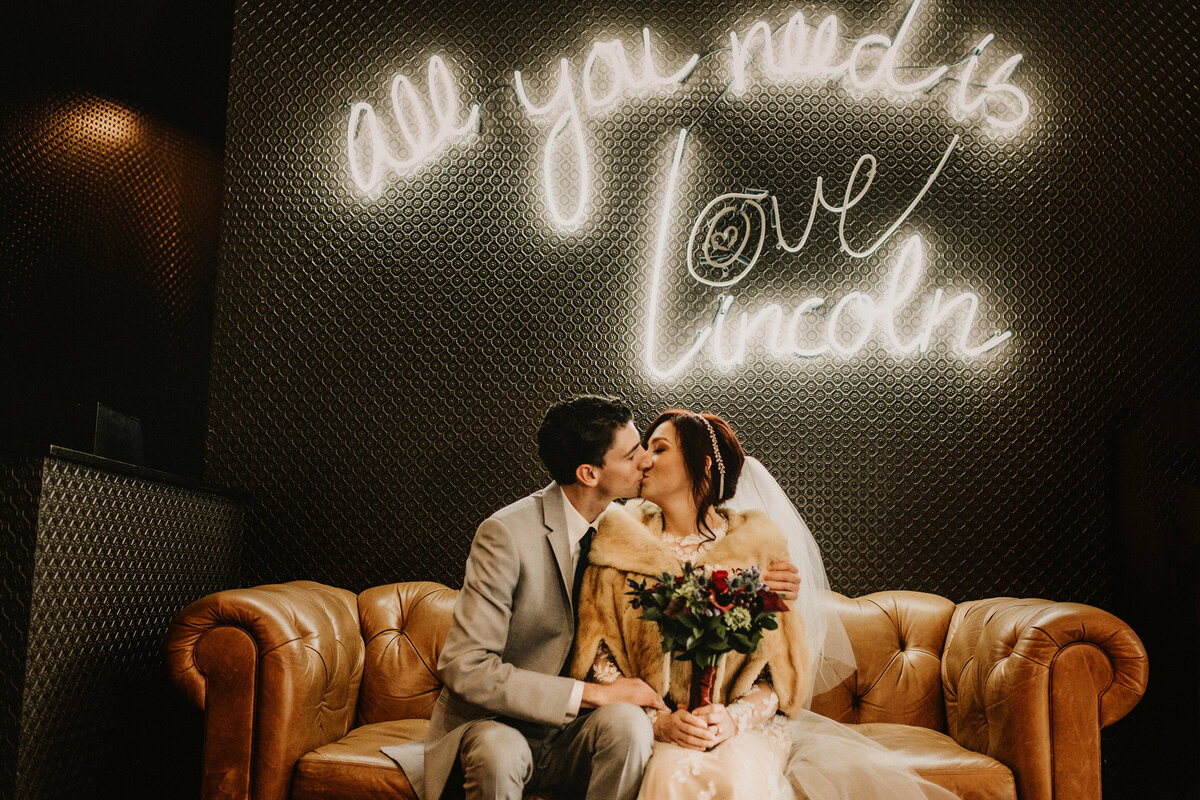 Kissing Wedding Photo in Chicago