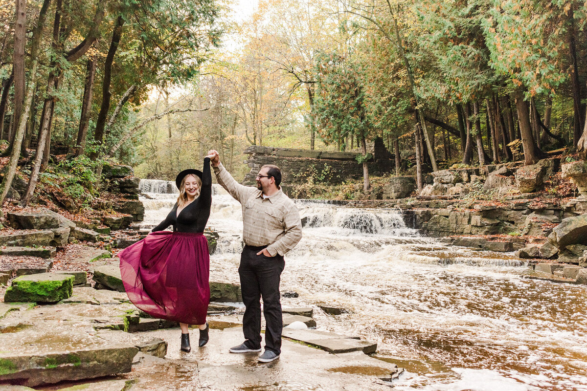 Milwaukee based photographer, Milwaukee wedding photographer, wisconsin weddings, engagement session, engagement couple session, waterfall session, wisconsin destination, destination photography, waterfall photography, couples photography session