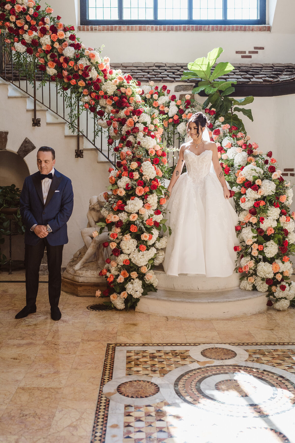 first look between bride and her dad