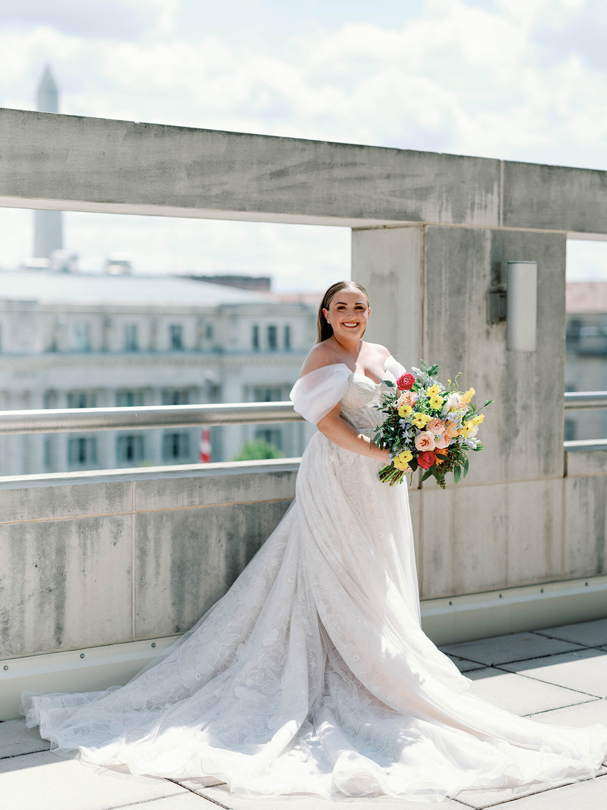 Bridal portrait on a rooftop