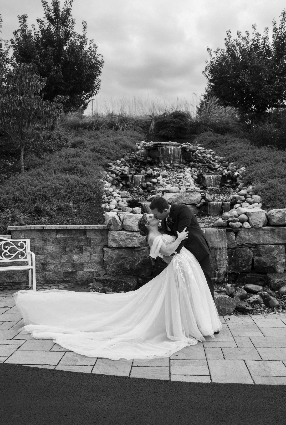 bride & groom smiling