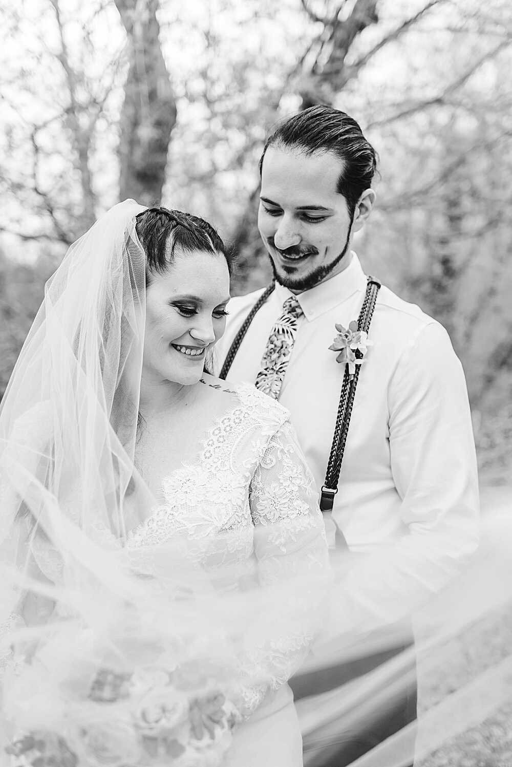 intimate bride and groom photo