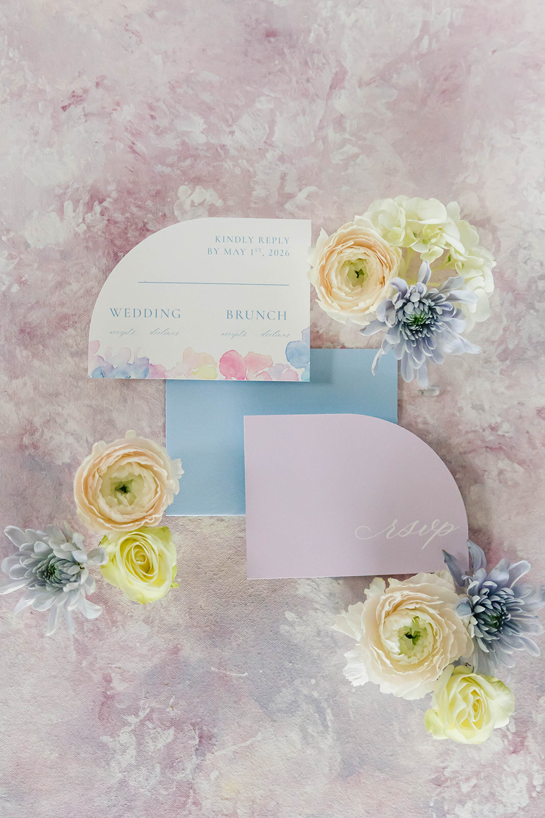 half-arch-rsvp-card-watercolor-wedding-flatlay
