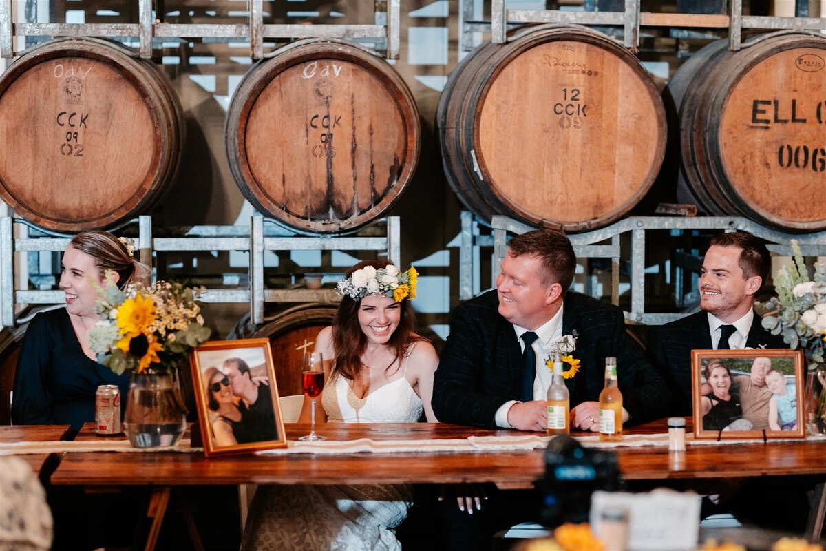 Kara & Ben getting their reception ready!