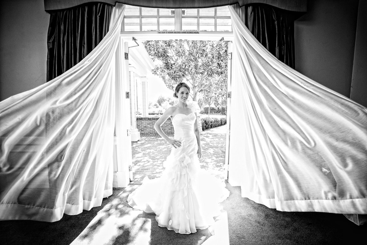 El Cortez wedding photos bride with wind blowing