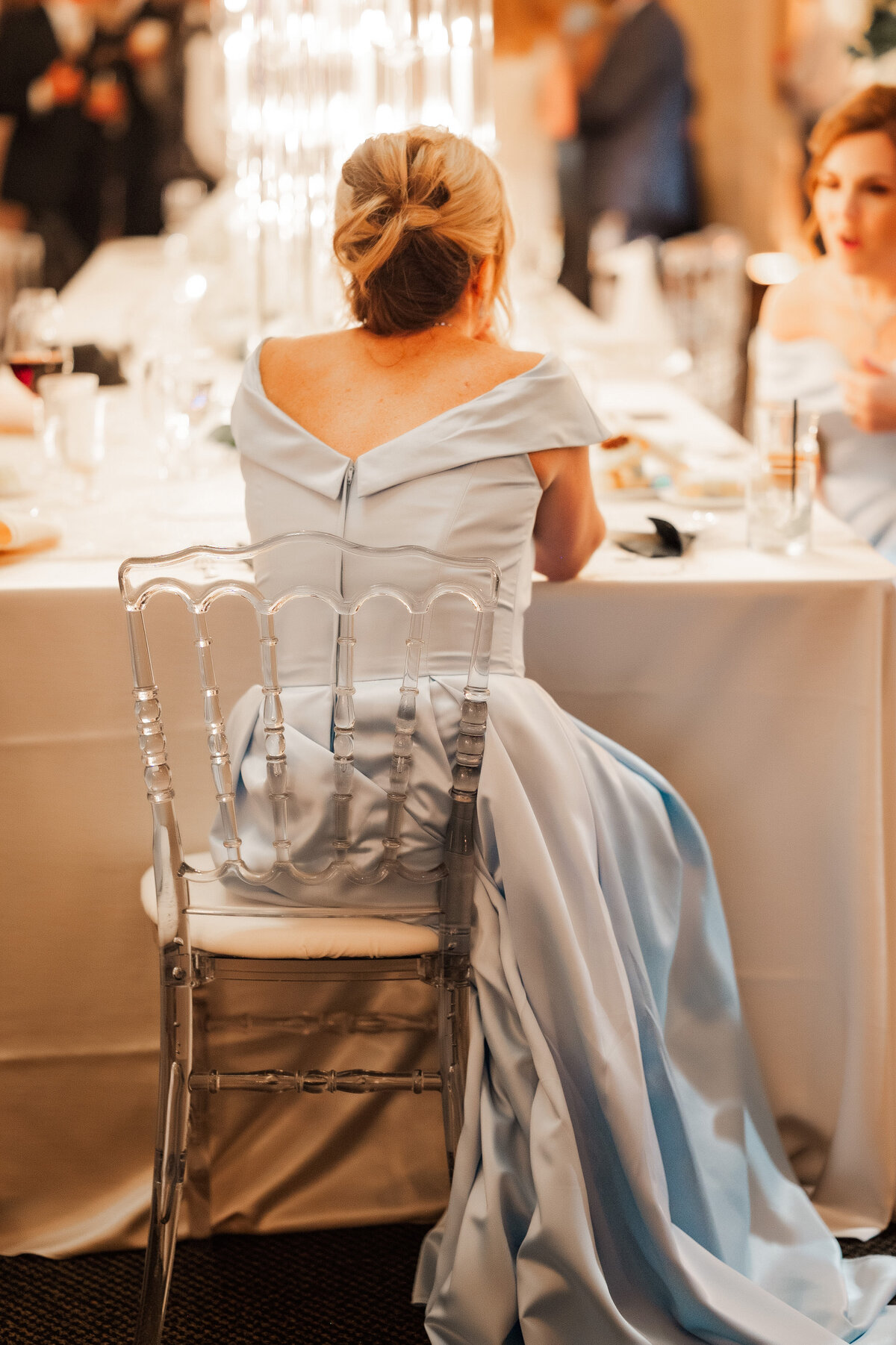 a candid wedding reception photo