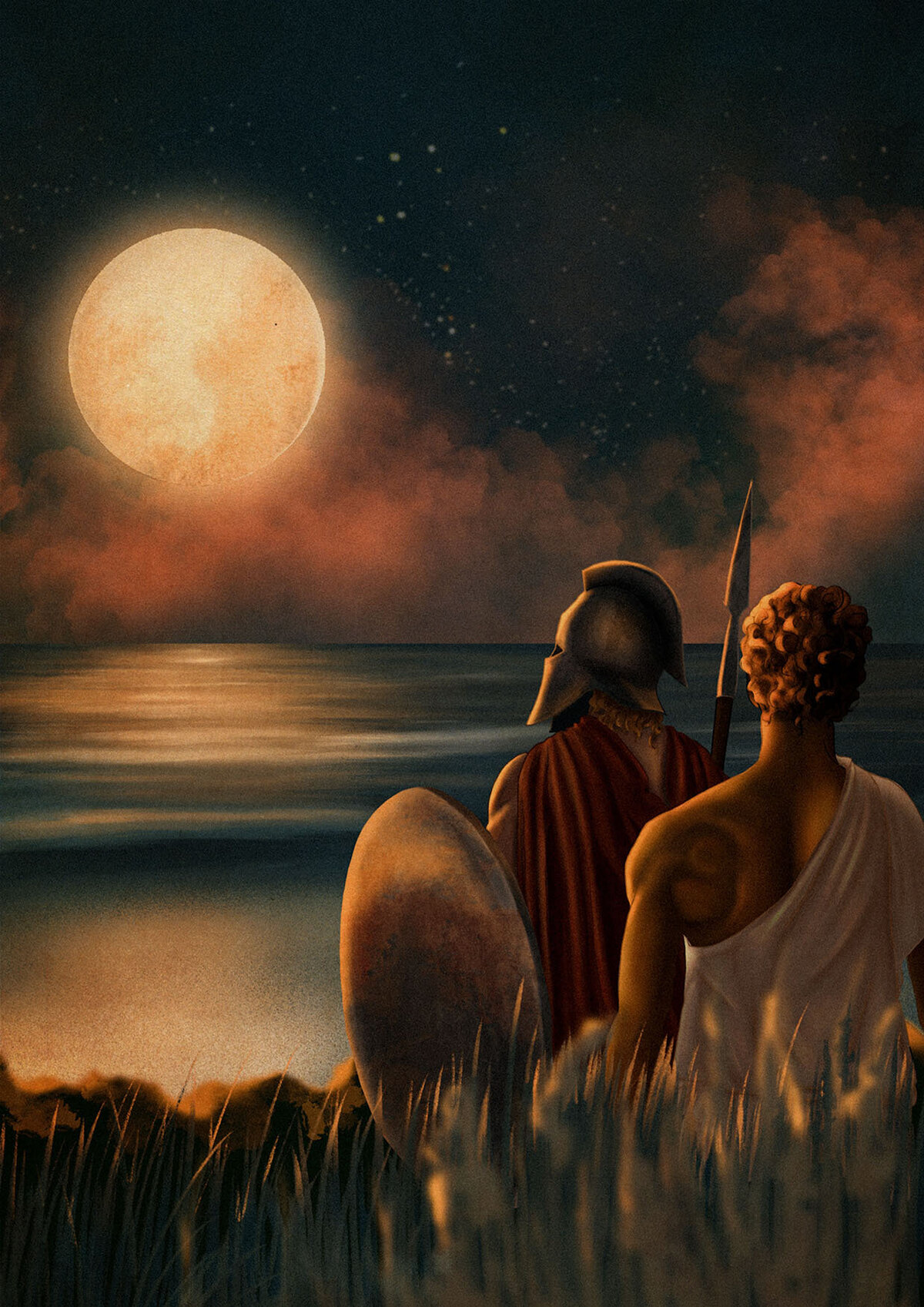 Illustration for the Song of Achilles cover concept