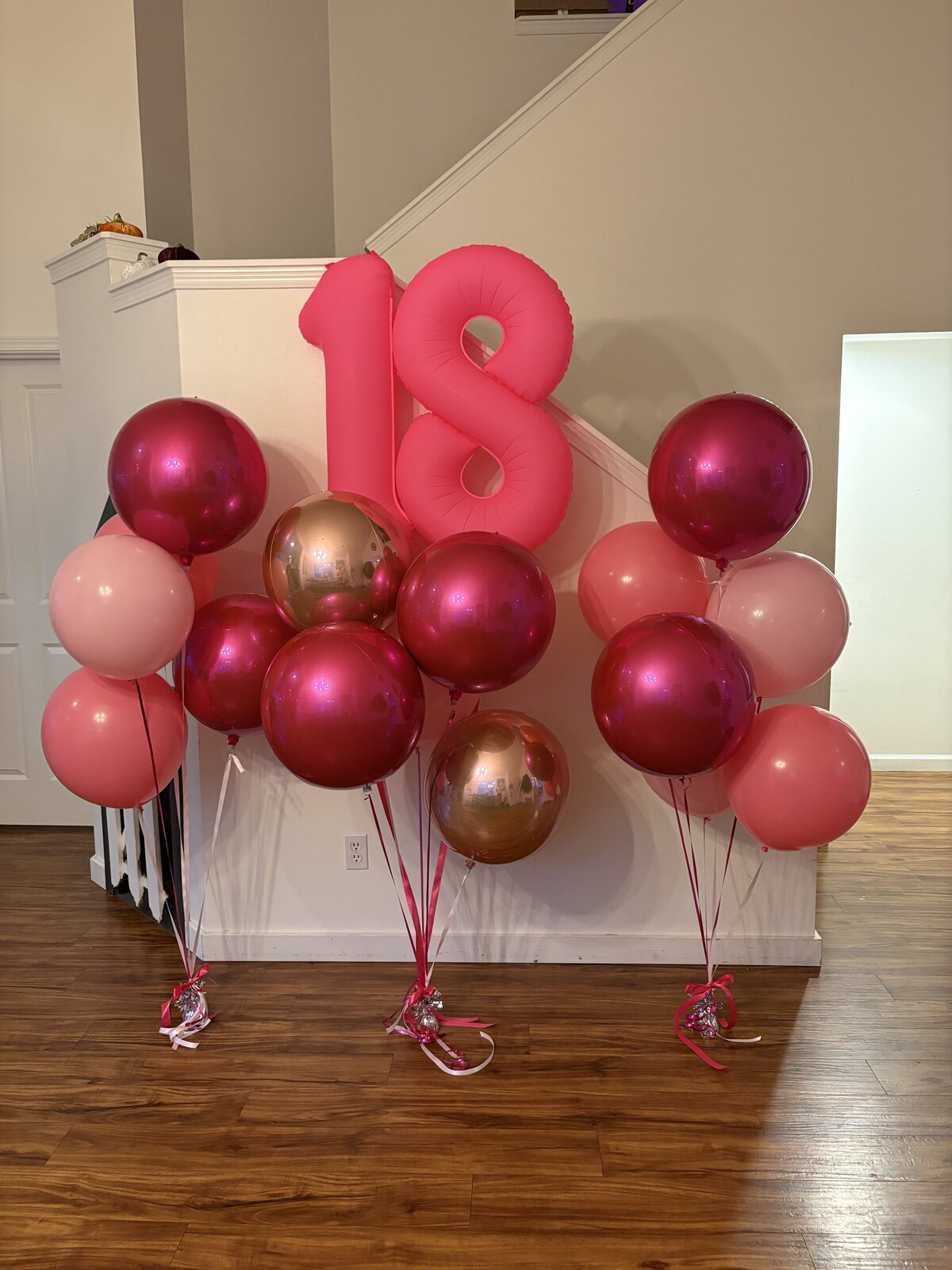 18 birthday balloons pink