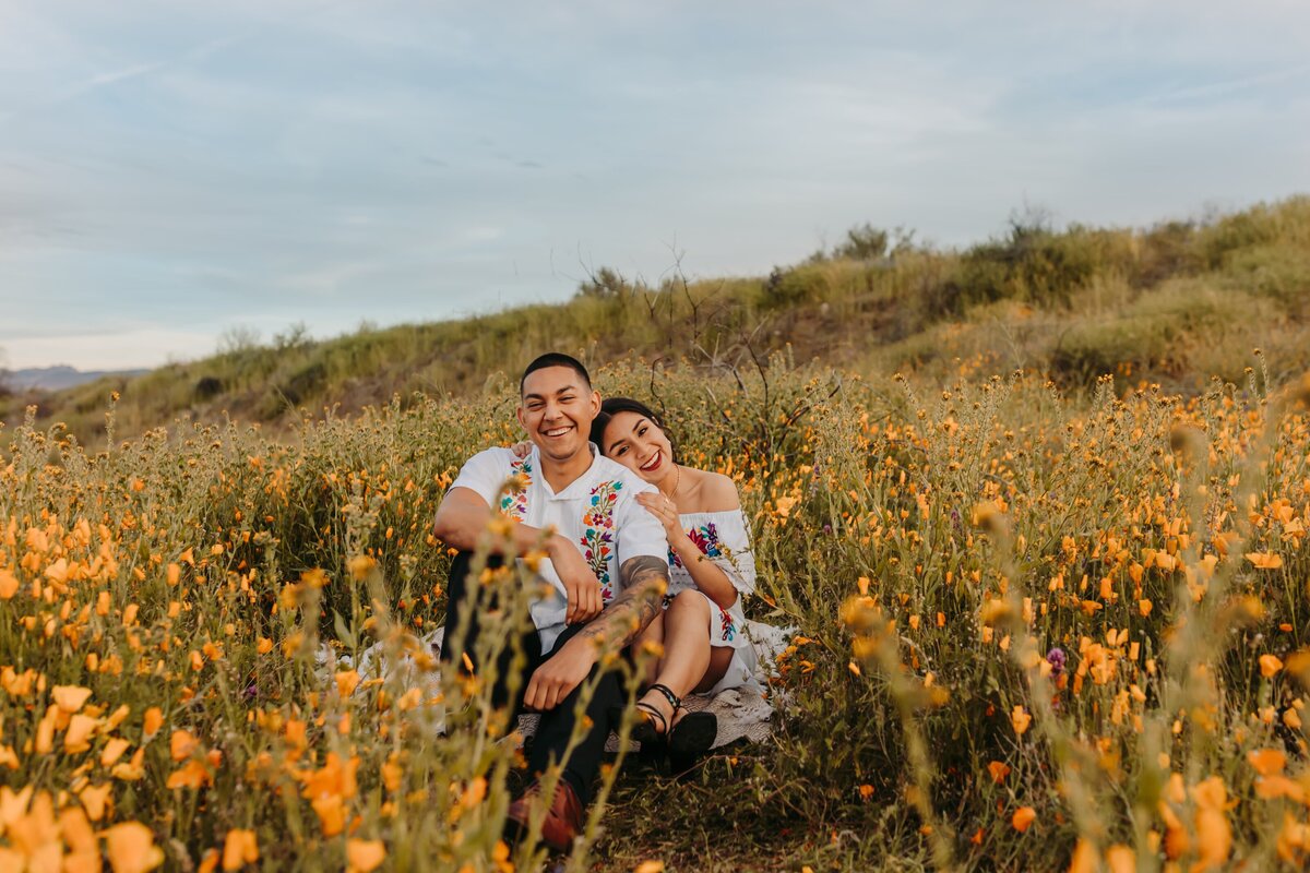 Wild flower engagement pictures
