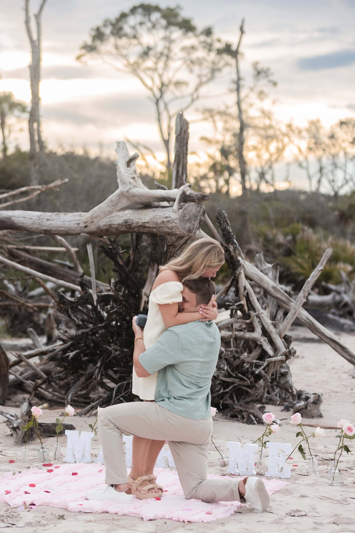 Proposal Photography at Boneyard Beach, Jacksonville, FL | Phavy Photography, Best Jacksonville Proposal Photographer