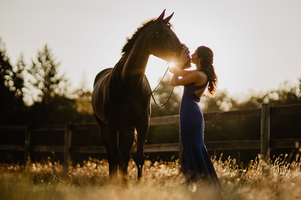 Summer Golden Hour Equestrian Horse Prom Session_13