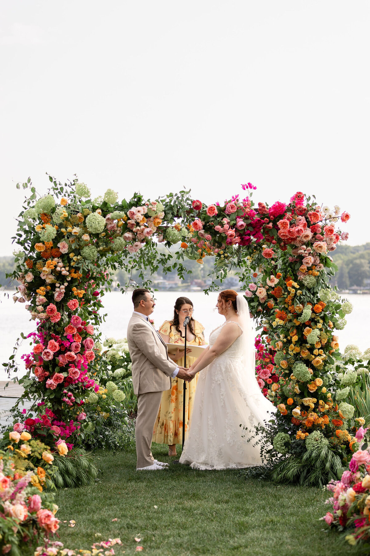 Colorful Vibrant Pink Yellow Orange Wedding Ceremony Flowers Inspo - Flowerwell - Verve Event Co (3)