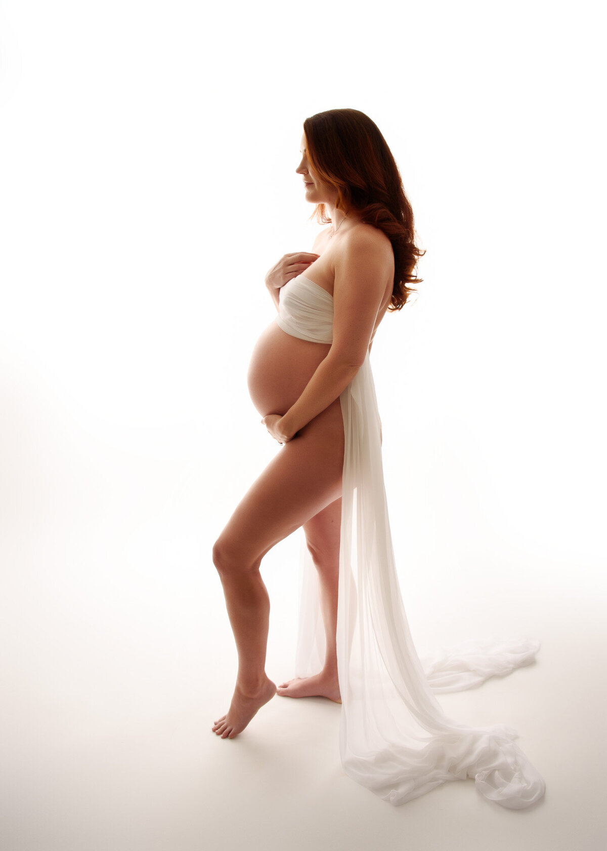 Semi nude maternity session