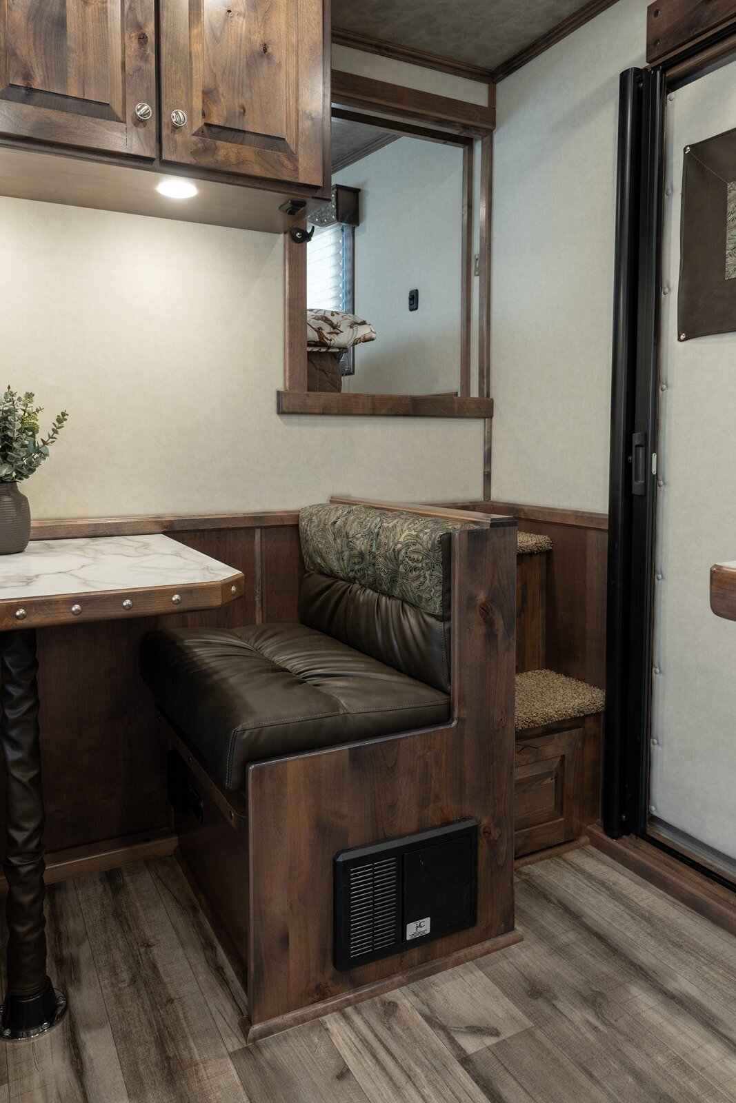 luxury horse trailer dining area