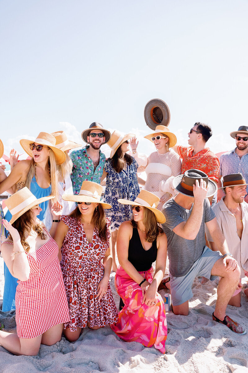 miami wedding party photo at the beach