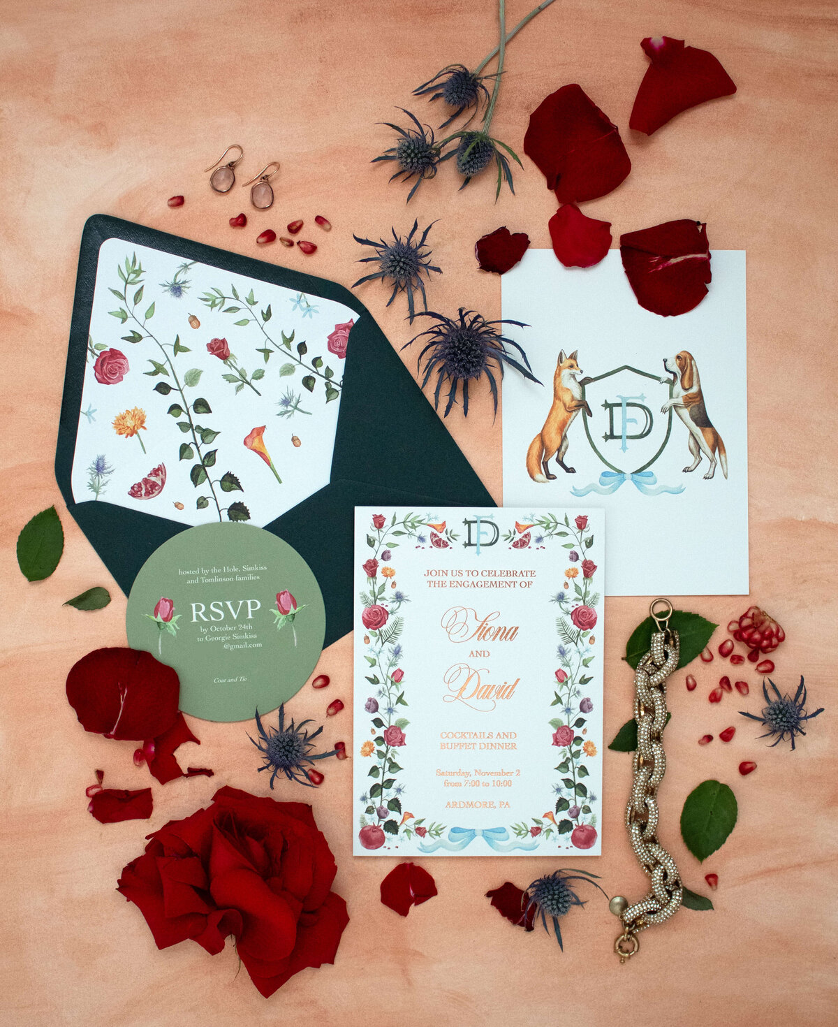 watercolor-wedding-invitations-with-crest-autumn