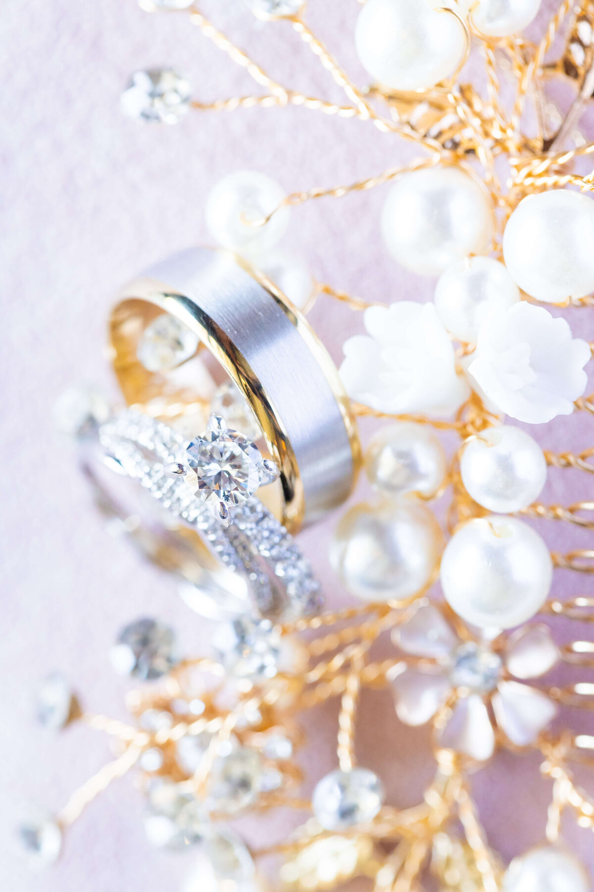 Wedding rings and pearls, Nashville wedding, Tennessee