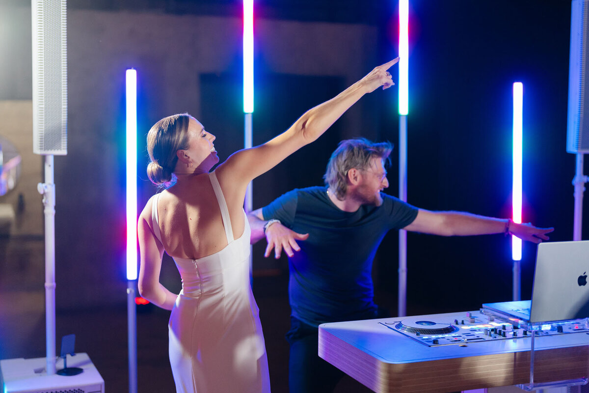 Luxury inspired wedding photo at an urban warehouse venue in Arizona.