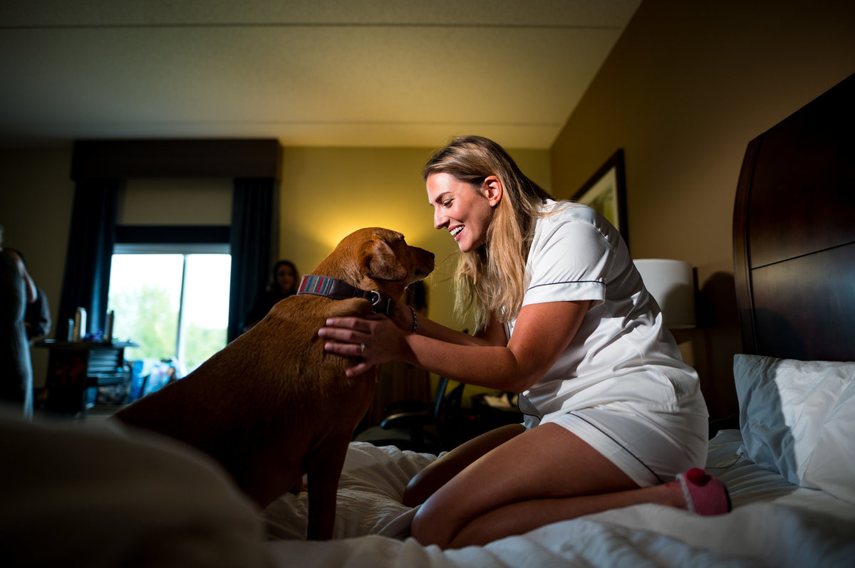 bride-with-her-dog