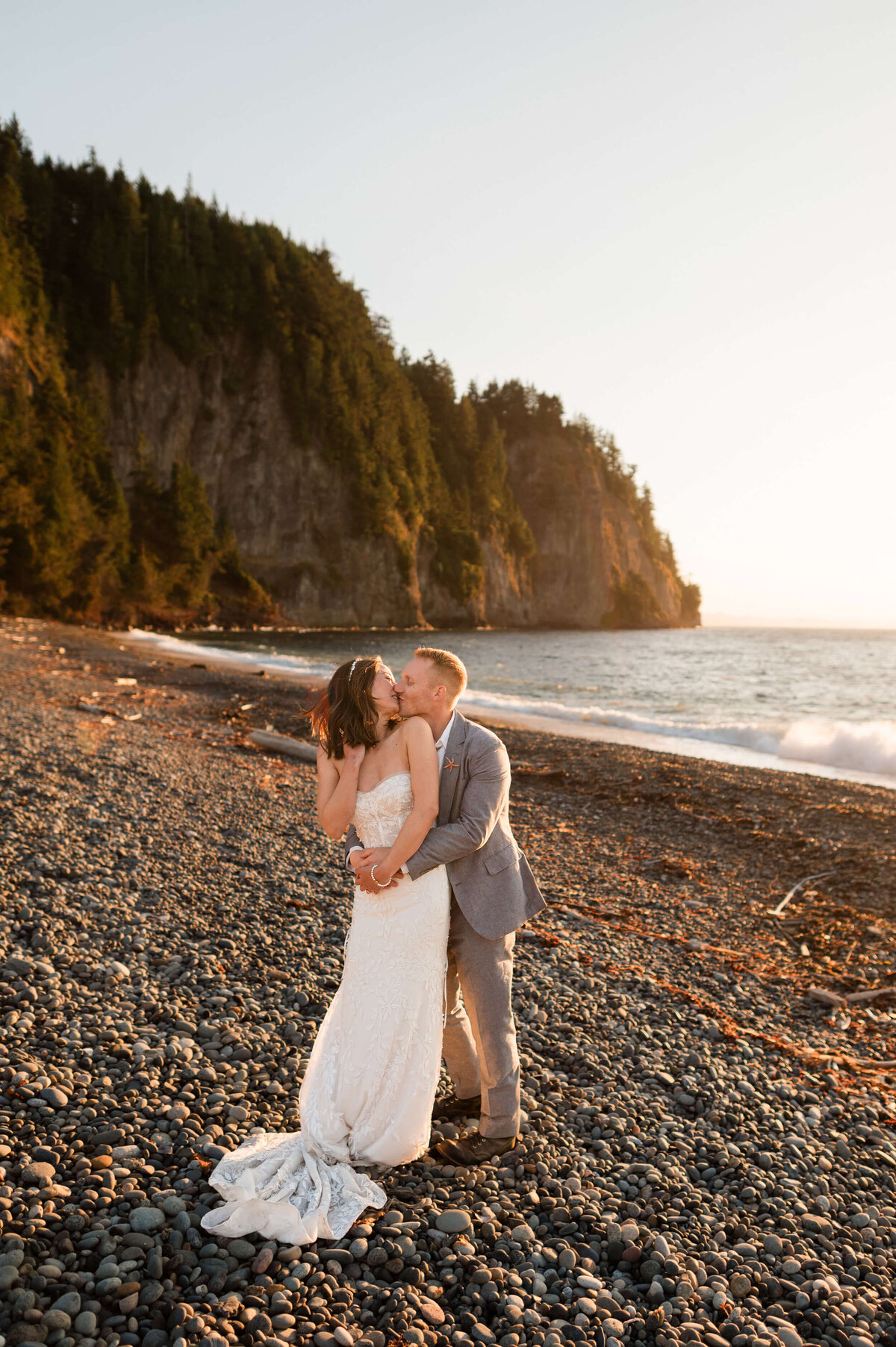 Couple at Agate Beach Lodge Wedding 