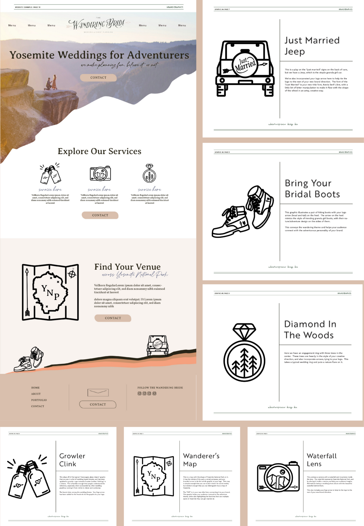 project display of illustrations and them on a website