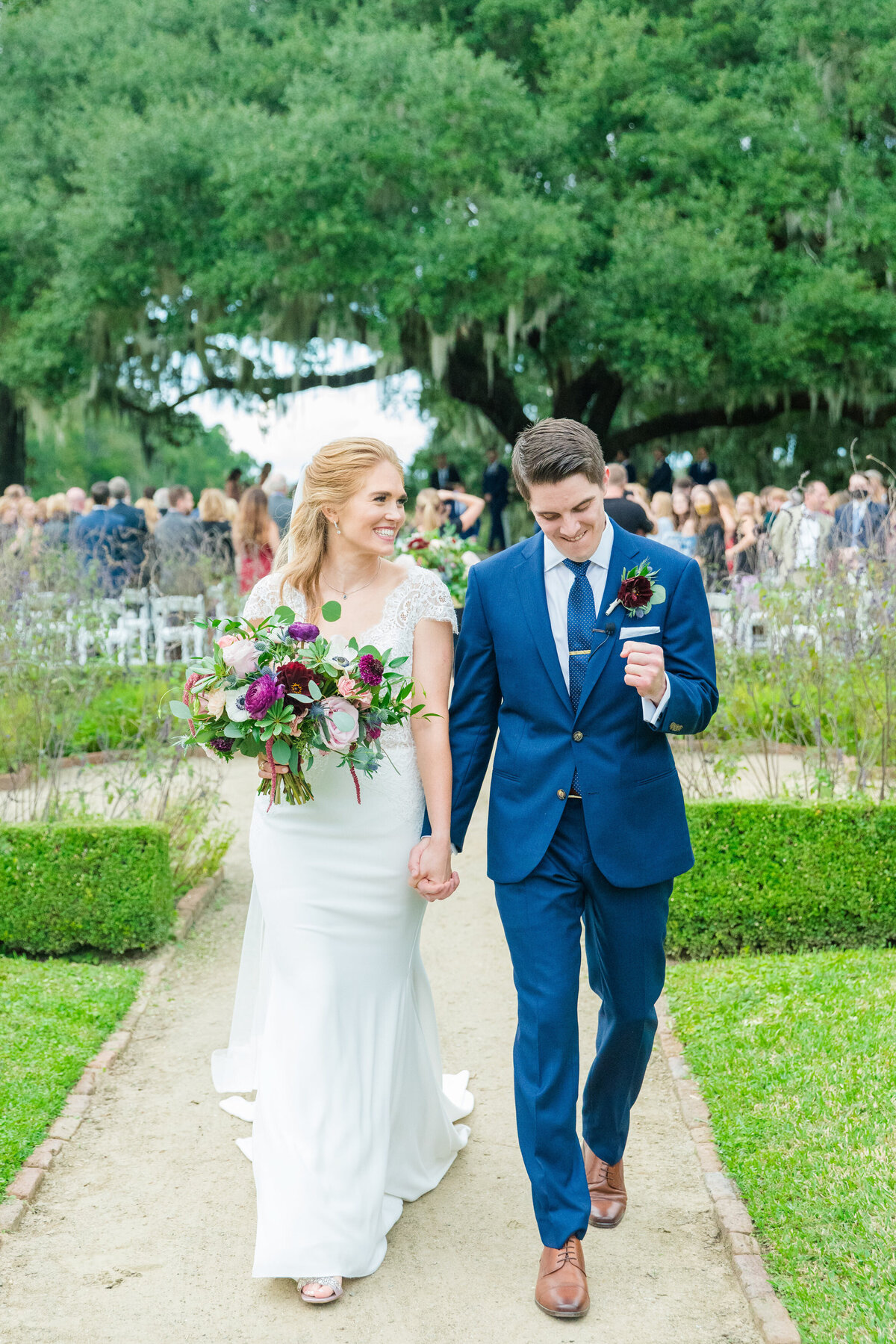 bride + groom at middleton place