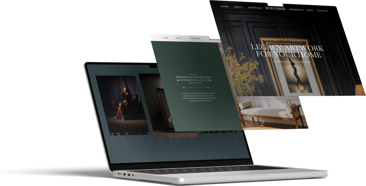 Masculine Showit Website Template Mockup Designed By SEO Expert High Tide Strategy