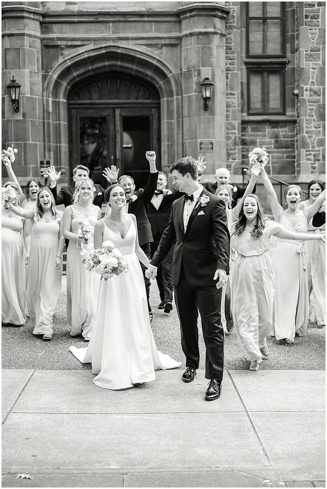 wedding party in black and white Atlanta Wedding Photographer