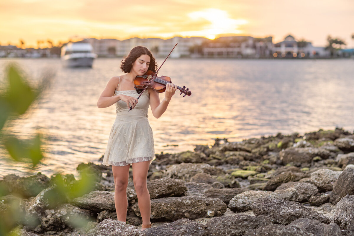 Senior-sunset-violin- puppy-rowing-Disney-Family-Vero-Beach-Photographer-Windsor-Seaglass-5