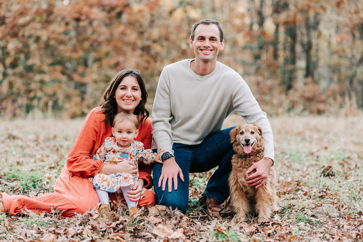 Parents, their daughter and dog by Denise Van, a Northern Virginia Family photographer