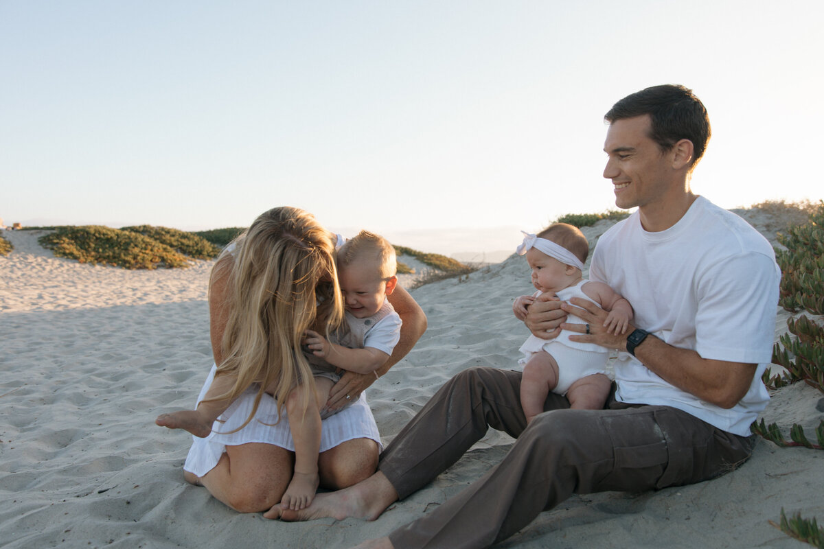 family photos on beach