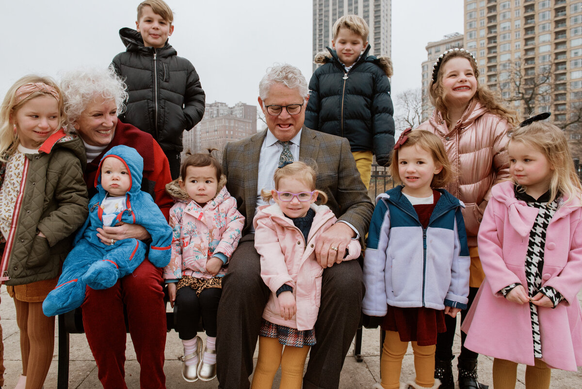 extended family portrait with grandparents