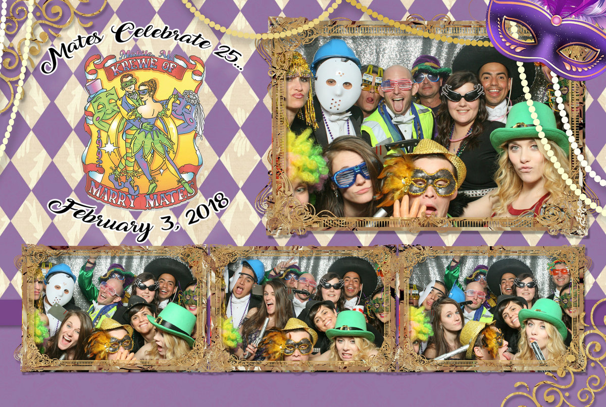 Krewe of Marry Mates photo booth rental for Mardi Gras in Mobile, Alabama.