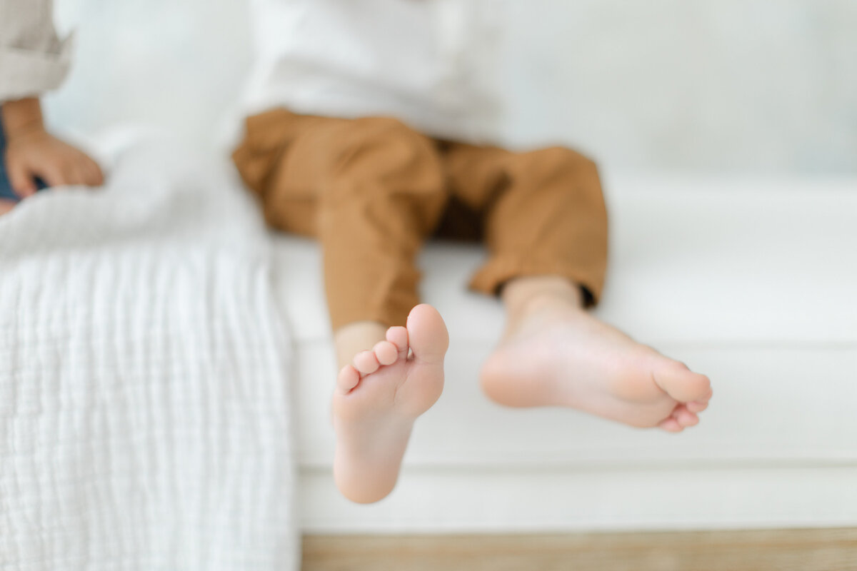 Close up of toddler's toes
