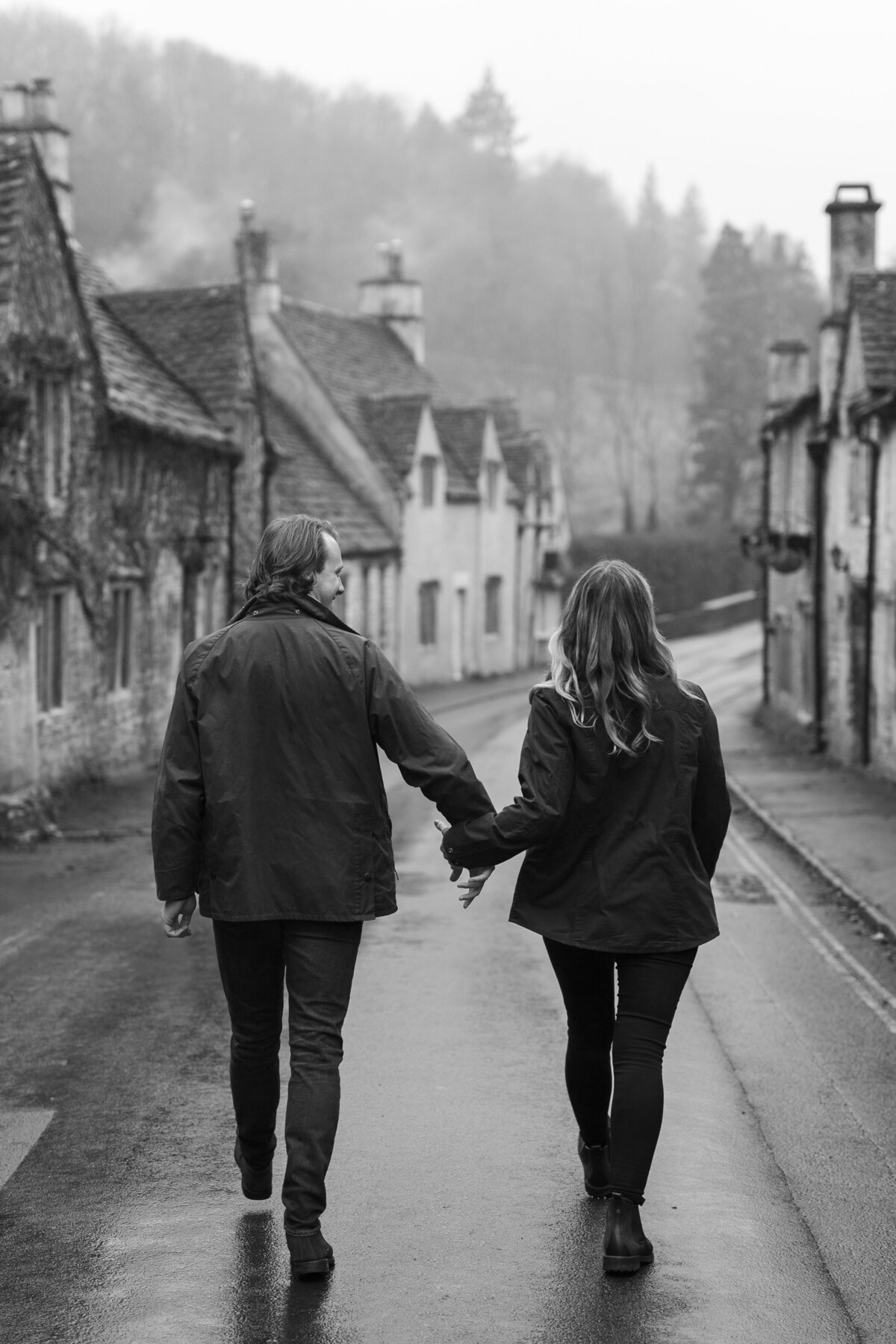 Engagement portraits in Castle Combe, Cotswolds
