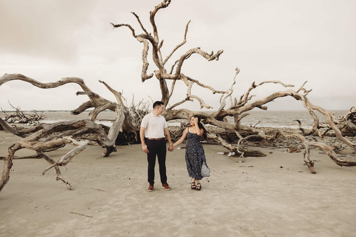 Driftwood Beach | Jekyll Island Proposal Photographer | Phavy Photography
