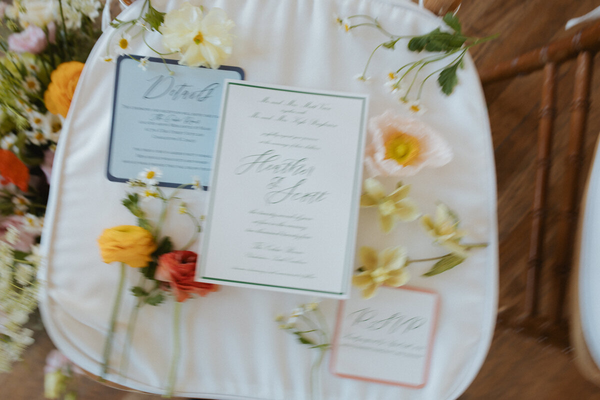 blurry photos of invitation suite