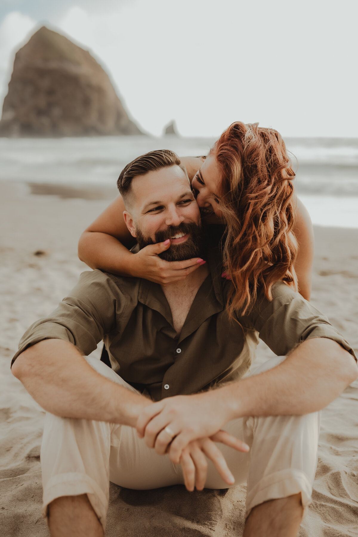 ANNIVERSARY SESSION AT HAYSTACK ROCK CANNON BEACH OREGON